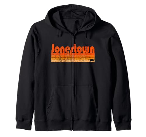 Jonestown, Pennsylvania Retro 80s Style Zip Hoodie