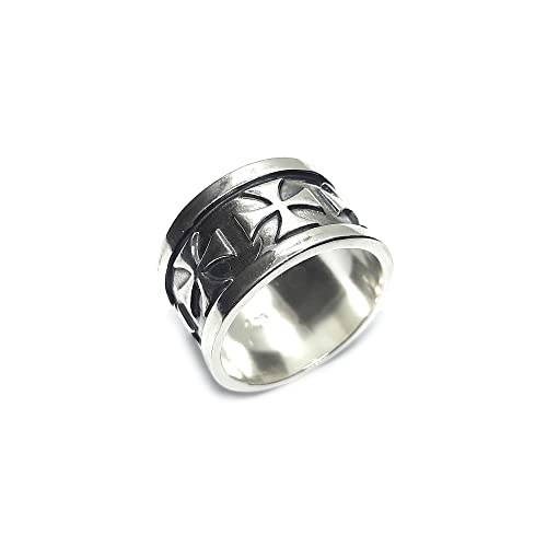 Bague croix maltaises argent sterling 925 pour sublimer votre style urbain