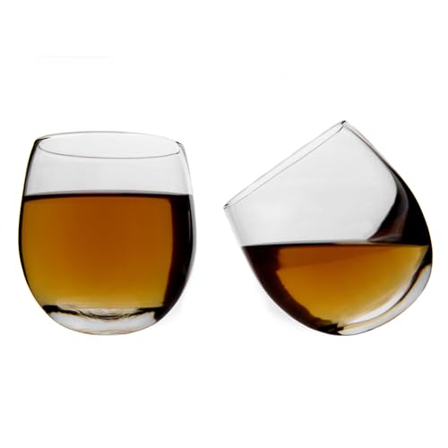 Gift House International - Coppia di Bicchieri oscillanti da Whisky, Trasparenti