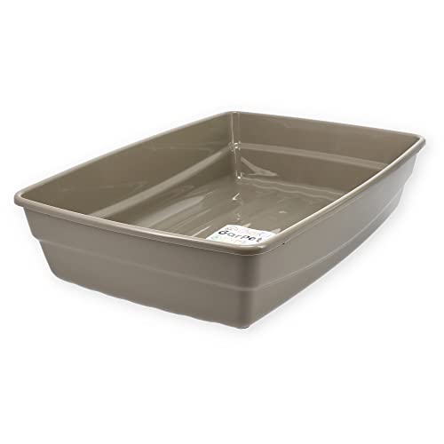 GarPet Katzenklo in 5 Größen Katzentoilette ohne Deckel Katzen WC Schalentoilette Klo grau eckig XL XXL hygenisch Cover
