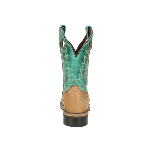 Image of Smoky Children's Kid's Jesse Brown Distress and Turquoise Leather Western Cowboy Boot