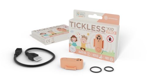 Tickless Kid Pro Wiederaufladbarer Ultraschall Zeckenschutz für Kinder – Pfirsich