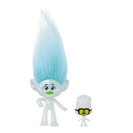 DREAMWORKS TROLLS Gemeinsam Stark – Guy Diamond Puppe mit Plüschhaar, Mode zum Ausziehen, 5 bewegliche Gelenke, für Kinder ab 3 Jahren, HNF09