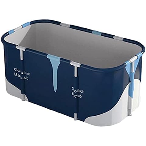 GL-GDD Portable Adult Bathtub 53X 23 6X20 Folding Freestanding Bath Tubs Eco-Friendly Soaking Shower Bath Bucket Barrel with Thermal Foam Keep Temperature Cover