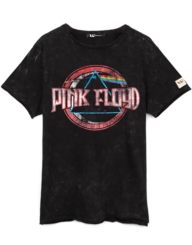 Pink Floyd T-Shirt for Women & Men | Unisex Black Short Sleeve Band Tee | Distressed Dark Side of The Moon Album Logo | Music CD Merchandise Medium