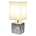 Simple Designs LT2071-BAW Gray Black Petite Marbled Ceramic Bedside Mini Table Lamp with White Fabric Shade…