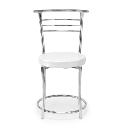 Image of TARUN Office Chair Chrome Steel Dining Garden Chair Restaurant Patio Chair for Home Dining Tables Heavy Duty (Grey)
