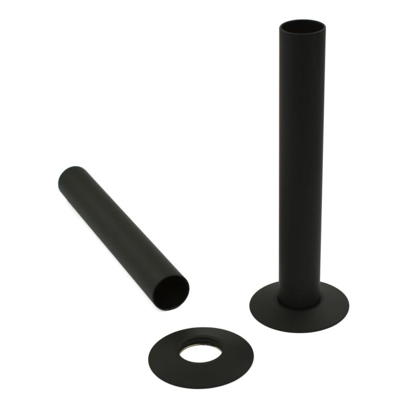 130mm Pipe Sleeves/Shrouds/Covers & Collars (Pair) - Satin Matte Black — image 1