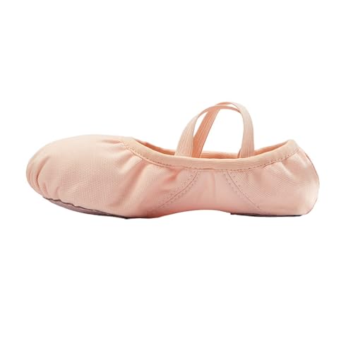 missfiona Canvas Ballet Shoes for Girls Toddler Dance Slippers with Flex Arch,Split Sole