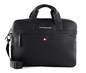 Tommy Hilfiger Herren Laptoptasche Essential PU Computer Bag 14 Zoll, Schwarz (Black), Einheitsgröße