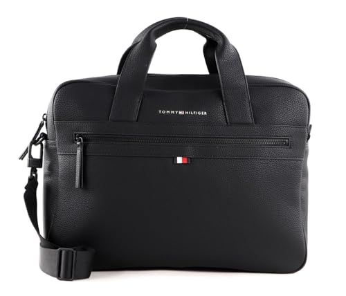 Tommy Hilfiger Herren Laptoptasche Essential PU Computer Bag 14 Zoll, Schwarz (Black),...