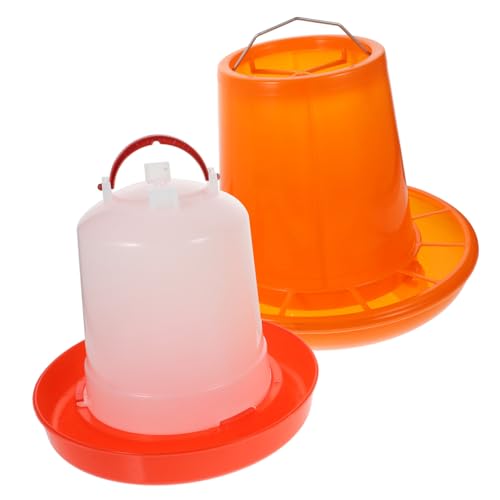 HOODANCOS 家禽用自動給餌器 製耐圧落下防止 透明容器付き ひよこ飼育用簡単補充 屋外日よけ対応フィーダー