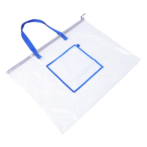 Holibanna Portable Art Portfolio Bag Durable Transparent Storage with Zipper and Handle for Organizing Posters Bulletin Boards and Classroom Projects and Water