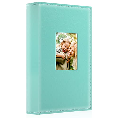 Ywlake Photo Album 4x6 300 Pockets, Leather Photo Albums Holds 300 Horizontal Only Pictures Teal