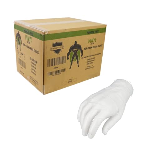PackagingSuppliesByMail PSBM Industrial Vinyl Disposable Gloves, 1000 Pack, Size Large, Clear Powder Free Multi-Use Gloves