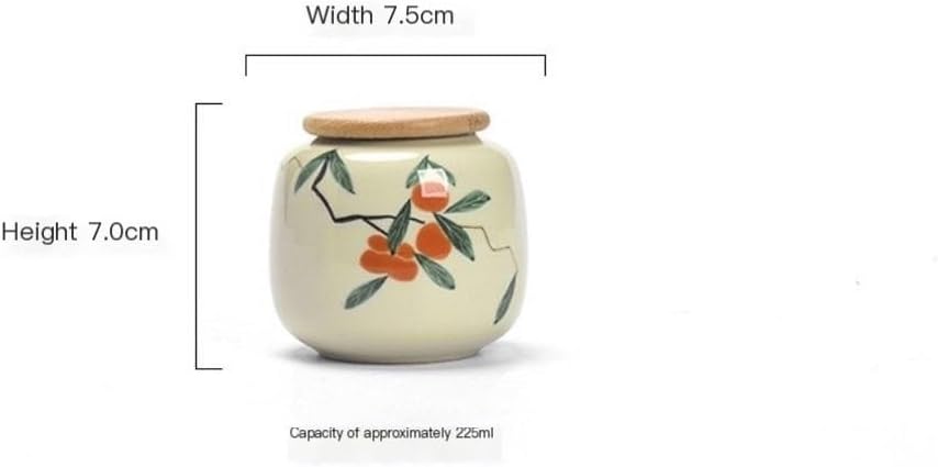 SONGCHAO Sugar Jar Creative Hand-Painted Tea Storage Jar Ceramic Small Sealed Jar Pu'er Black Tea Green Tea Storage Tea Jar Storage Jar Tea Canister (Color : D)
