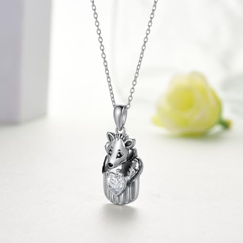 Opossum Necklace 925 Sterling Silver Possum Gifts Cute Animals Jewelry Gifts for Women2