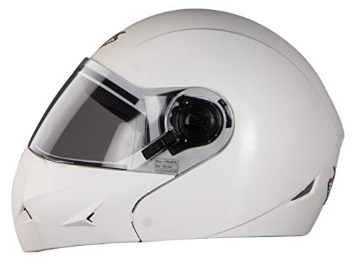 Steelbird SB-45 7Wings Flip Up Helmet With Plain Visor (Large 600 MM, Natural White) For Rs. 869 @ 40 %