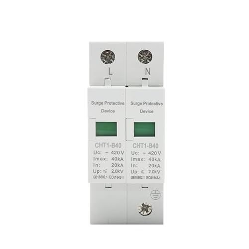 AC SPD 2P 20KA-40KA protecteur de surtension solaire pour rail Din de maison