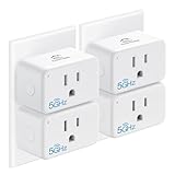 EIGHTREE Mini Smart Plug 5GHz Wi-Fi Compatible 15A, Smart Plugs That Work with Alexa & Google Home & SmartThings, Energy Monitor, Remote Control, Timer & Schedule, Wi-Fi Plugs