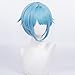 maysuwell Sky Blue Cosplay Wig Anime Short Curly Wigs Halloween,Christmas,Daily Fashion, Anime and Gaming Expo,Fancy ball