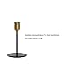 Set of 2 Brass Gold Candlestick Holders - Classic Taper Candle Holders for Wedding, Holiday Dinner Table, Vintage & Modern Home Decor (Gold & Black)