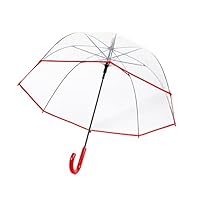 ThreeH Clear Bubble Umbrella Curved Handle Sturdy Plastic Transparent Dome 8 Ribs Auto Open Stick Umbrella