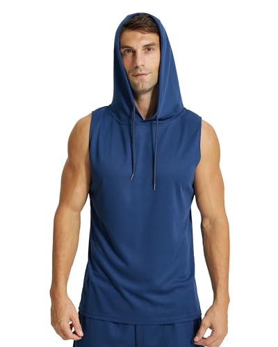 Débardeur fitness homme sans manches YUSHOW sweat à capuche de sport