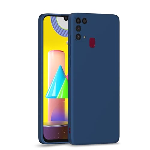 Image of Outlouders Back Cover for Samsung Galaxy M31 / M31 Prime / F41 | Camera Protection | Durable Soft Matte Silicone Bumper Case (Blue)