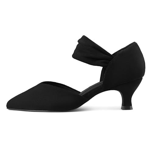 Women's Kitten Heels Pointed Closed Toe Slip On Low Pumps Dress Shoes for Wedding Party Work3