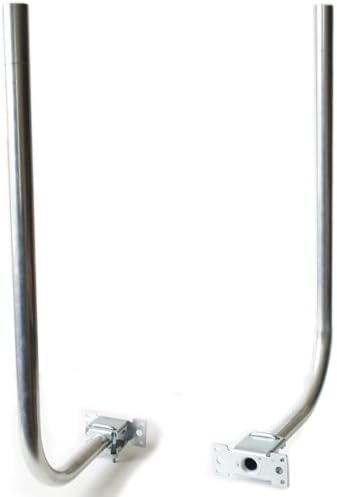 3’ Aerial Pole & Bracket | 3 Foot L Shaped Cranked Fascia/Loft Mast | Roof/Wall Mounting TV DAB Satellite Offset Kit | Loops