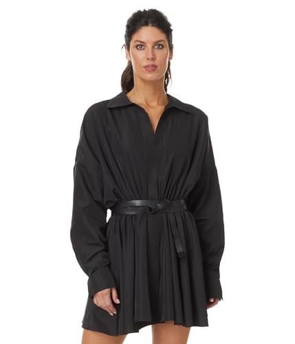 Image of Norma Kamali Women's Super Oversized Shirt Flared Mini Dress