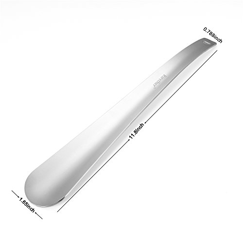 image for Long Handled Shoe Horn by Rirether: 2Pack Sturdy Stainless Steel Shoeh