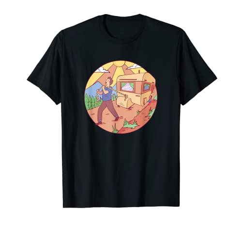 Camping Trailer Mountain Camper Trailer Design Tee