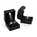 iSuperb® Ring Box Black Jewelry Case Organizer with LED Light Gift Box