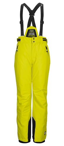 killtec Jungen Skihose/Funktionshose mit abnehmbarem Latz, Kantenschutz und Schneefang KSW 214 BYS SKI PNTS, Lime, 164, 43651-000