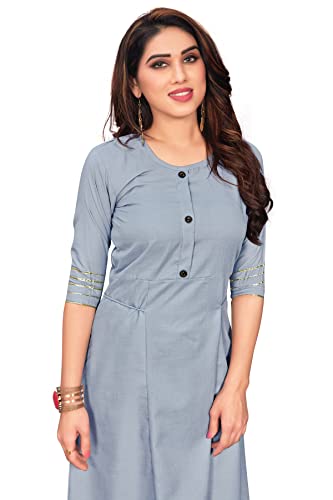 Image of Leriya Fashion Designer Slub Cotton Fully Stitched AnarklaiKurti for Women & Girls on Jeans Palazzo or Skirt