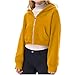 Teen Girls Fall Fashion 2025 Full Zipper Crop Jackets Solid Casual Comfy Gym Tops Outfits Sweatshirt Winter Clothes Yellow