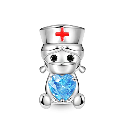 Image of GNOCE Embraces Heart Gemstone Bead Charms 925 Sterling Silver Wolf Fox Bear Husky Hedgehog Astronaut Chihuahua Dinosaur Rabbit Koala Axolotl Angel Tiger Dog Unicorn Cat Jewelry Gift for Women