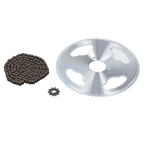 Chain and Sprocket Kit, 80T 25H 34mm 3 Holes10T H Hole 146 Links Chain Sprocket for 1020 Motor for Most Mountain Bikes, Road Bikes, Scooters, ATV