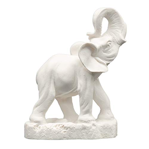 Helcee Handmade Alabaster Elephant Statue 3.94 In #TOP2