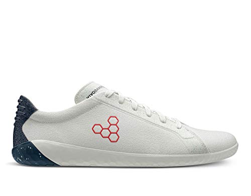 VIVOBAREFOOT Geo Court Eco, para hombre diario descalzo premium vegano clásico, color Blanco, talla 44 EU