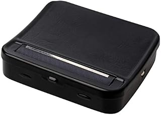 pengxiaomei Cigarette Rolling Machine,Automatic Rolling Box Portable Metal Box for Cigarette Rolling Smoking Roller and Storage Case Black