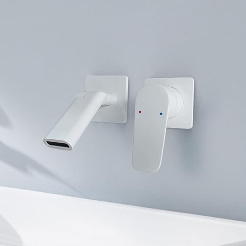 Robinet salle de bain mural rotatif 180 en cuivre avec jet cascade pour lavabo design