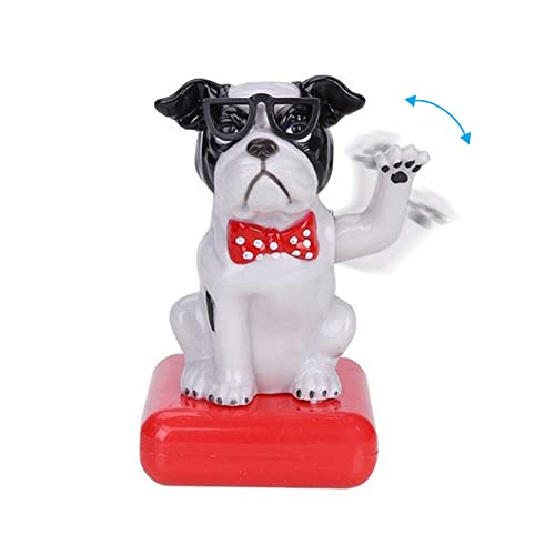 Figura solare oscillante, auto divertente a energia solare, testa oscillante per cani, cartoni animati, cruscotto, ornamento a energia solare, giocattolo da ballo, decorazione per interni auto,