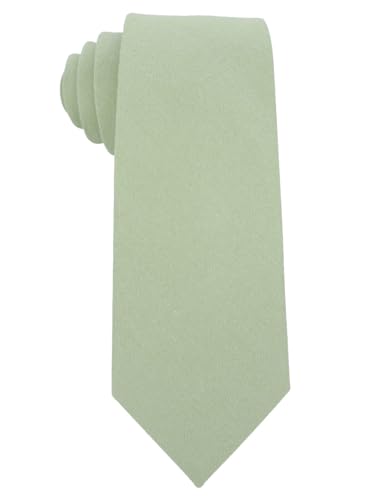 Image of Kebocis Mens Solid Color Cotton Necktie for Men