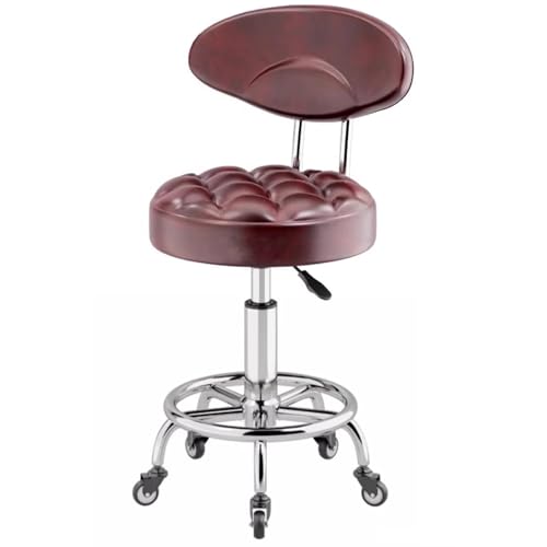 Bancos Altos para Cocina Giratorio de 87 Cm con Respaldo, Banquetas Cocina Altura Ajustable, Cojín de Asiento Ultra Grueso, Fácil de Limpiar, para Trabajo y SPA