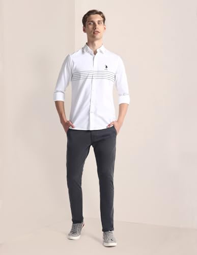 Image of U.S. Polo ASSN. Striped Regular Fit Cotton Shirts for Men - Full Sleeve Mens Casual Shirts