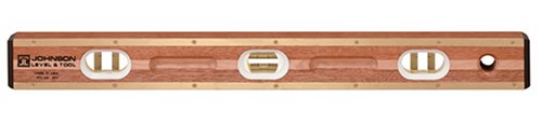 Johnson Level & Tool 636 36-Inch Flat Brass Mahogany Level