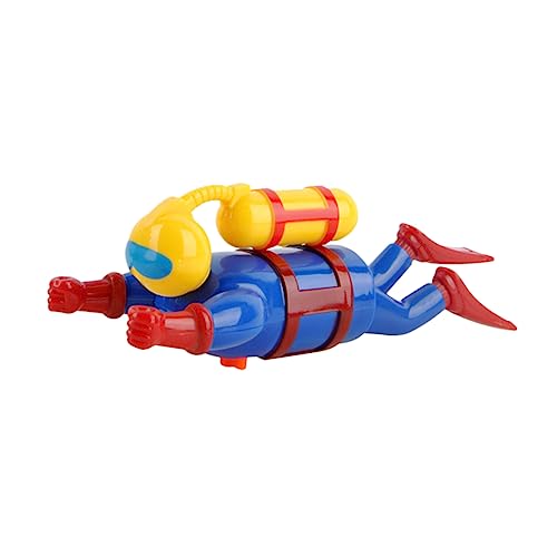 TOYANDONA Muñeca Juguetes De Bañera Juguete De Baño Interactivo Juguete De Buceo para Baño Bañera De Bebé Nadar Flotante Juguete De Baño Buzo Terminar Dibujos Animados El Plastico Azul